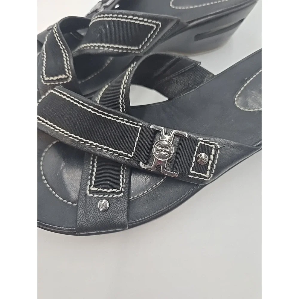 Cole Haan Air Alta High Slide Womens Sz 7B Black Sandals Comfort Wedge Goth Punk